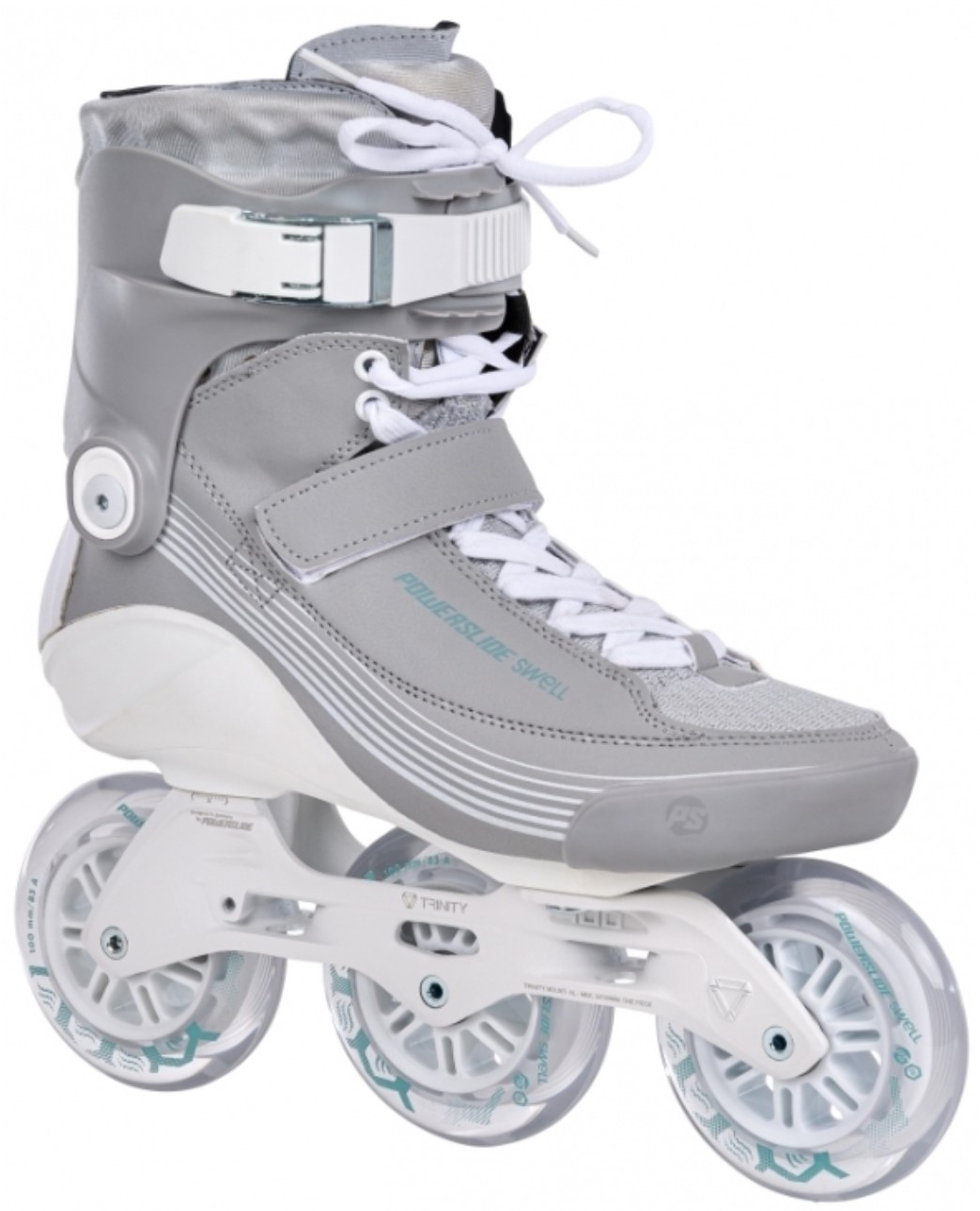 Powerslide Swell Glacier Lake 100 3D Adapt skate with three wheels of 100 mm and a Trinity frame